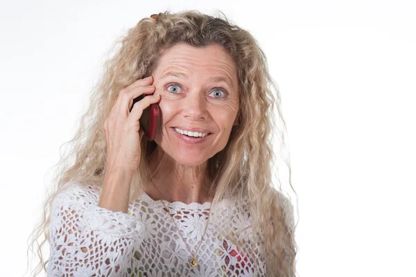 Kvinna på mobiltelefon — Stockfoto