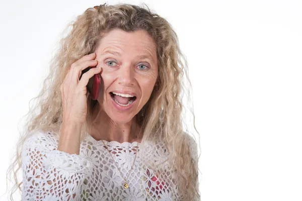 Woman on cell phone — Stock Photo, Image