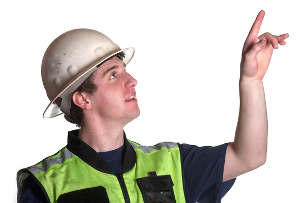 Construction Worker in safety jacket — Stock Photo, Image