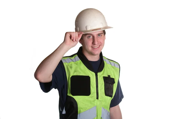 Construction Worker in safety jacket — Stock Photo, Image