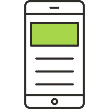 Phone screen icon mobile ui template vector. User interface or app flat design. Smartphone outline illustration isolated on white background