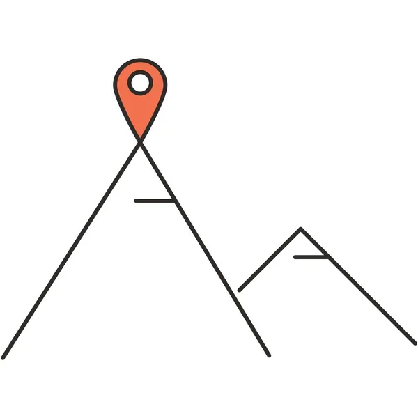 Mountain Career Path Top Peak Vector Icon Success Goal Achievement — Image vectorielle