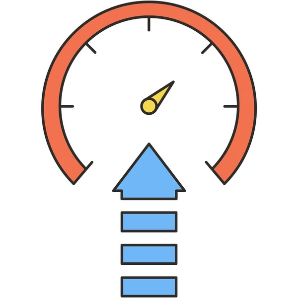 Speedometer Speed Level Arrow Vector Icon Stress Career Business Growth — ストックベクタ