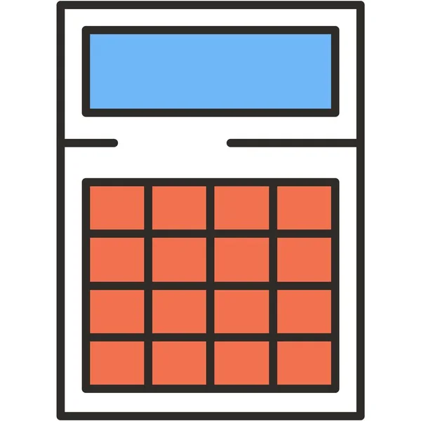 Веб Калькулятор Иконка Векторной Графической Пиктограммы Символ Линии Финансовой Отчетности — стоковый вектор