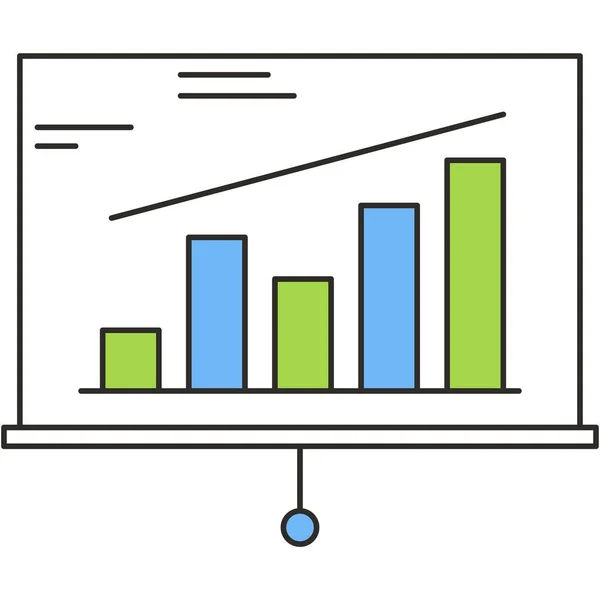 Chart Board Icon Presentation Graph Vector Business Financial Infographic Digital — Vector de stock