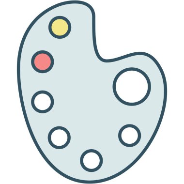 Paint artist palette icon. Art vector flat illustration. Web design symbol, gallery pictogram, graphic instrument for creation outline sign