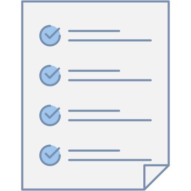 Liste simgesi. Panodaki vektör belge kenesi formu. İşaret sembollü kağıt, kontrol listesi anketi, test veya resim raporu