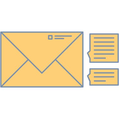 Posta ve çevrimiçi sohbet web simgesi simgesi. Vektör e-posta mektubu, çevrimiçi ileti sohbet balonu illüstrasyonu. Haber bülteni. İletişim adresi. İletişim ve sosyal forum