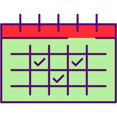 Takvim planlayıcı vektör simgesi. Veri çizelgesi, olay planlama, zaman yönetimi düz çizim. Kişisel hatırlatma sembolü