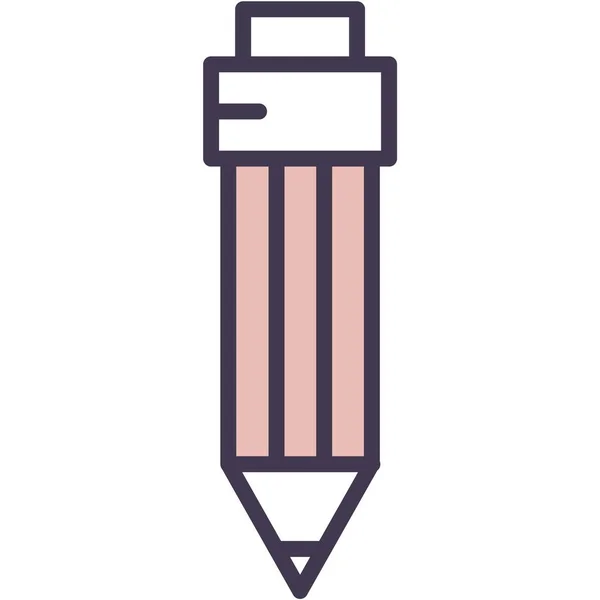 Pencil Icon Vector Pen Web Subject Flat Symbol Art Illustration — Vetor de Stock
