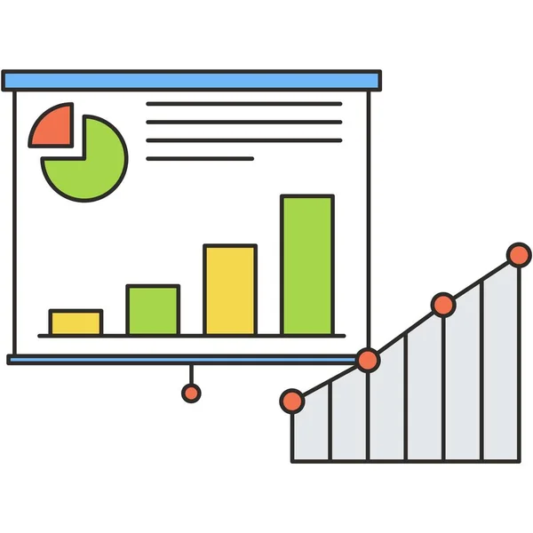 Graph Chart Vector Diagram Business Data Report Icon Financial Growth — Vettoriale Stock