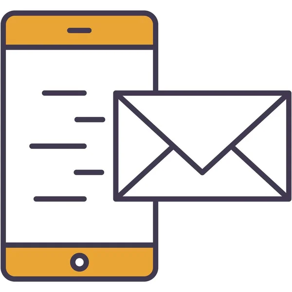 Phone Mail Icon Mobile Sms Vector Email Notification Smartphone Message —  Vetores de Stock