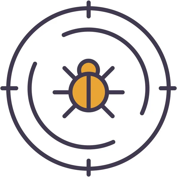 Bug Search Icon Computer Virus Error Test Vector Virus Software — Image vectorielle