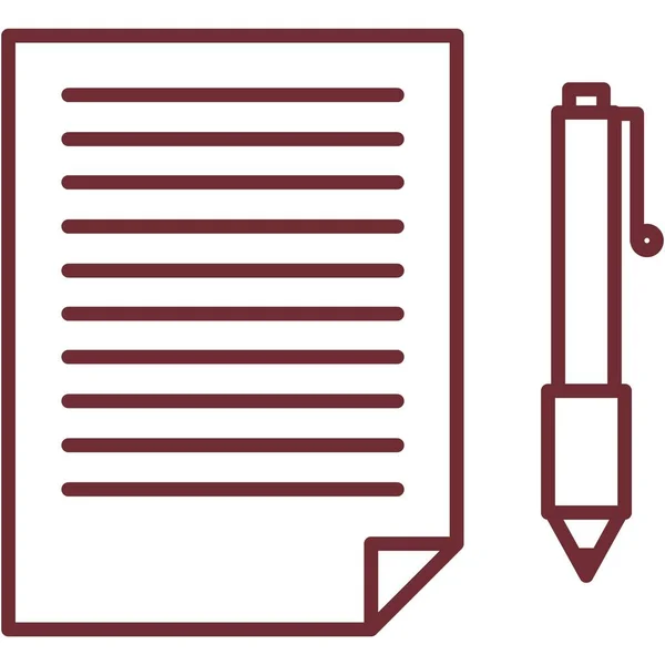 Paper Pen Icon Vector Pencil Notepad Document Page Write Note — Vetor de Stock