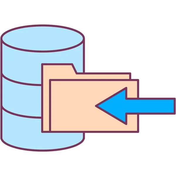 Data Backup Icon Digital Cloud Technology Database Vector Base Restore — Archivo Imágenes Vectoriales