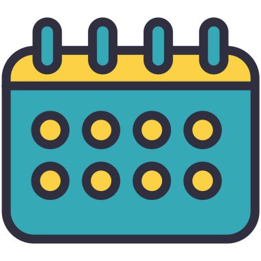 İş ve etkinlik takvimi simgesi. Etkili zamanlama ve planlama vektör tasarımı. Zaman çizelgesi, düzenleyici, planlayıcı simgesi