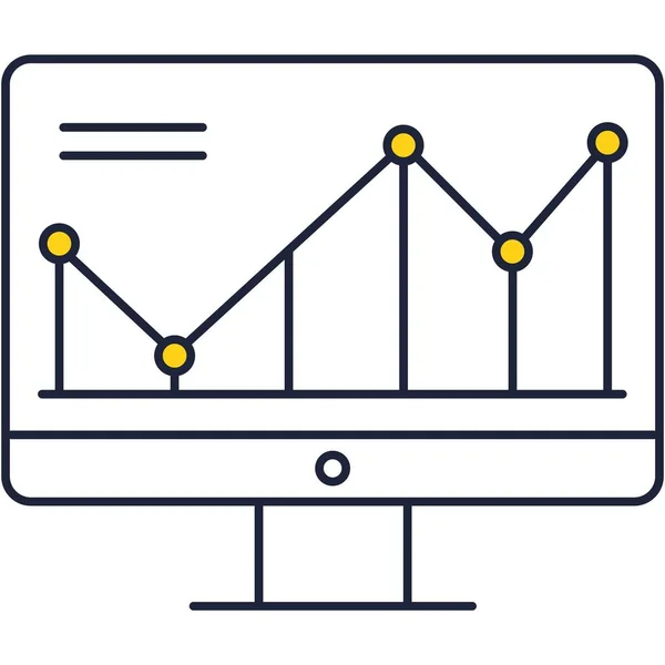 Ikona Výkonu Seo Vektor Analýzy Obchodních Dat Online Platforma Pro — Stockový vektor