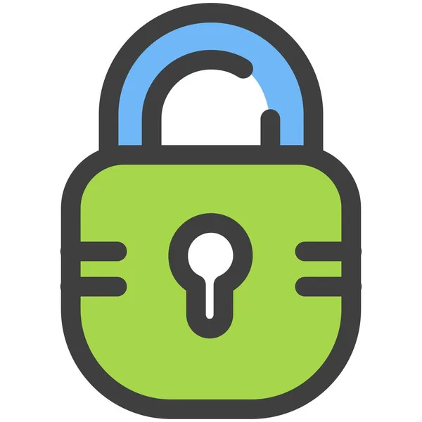 Closed Lock Icon Padlock Keyhole Vector Symbol Privacy Keeper Blocked — Διανυσματικό Αρχείο