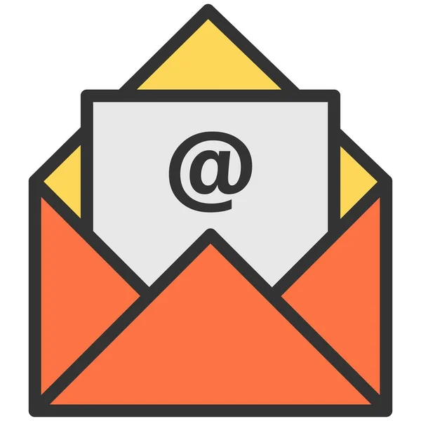 Email Message Vector Icon Letter Opened Envelop Design Electronic Mail — Stock Vector