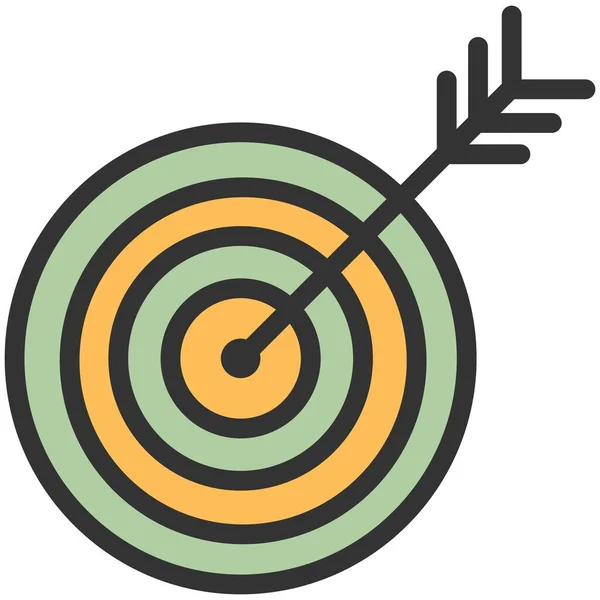 Targtarget Icon Vector Arrow Hitting Dartboard Center Efficient Target Marketing — Image vectorielle