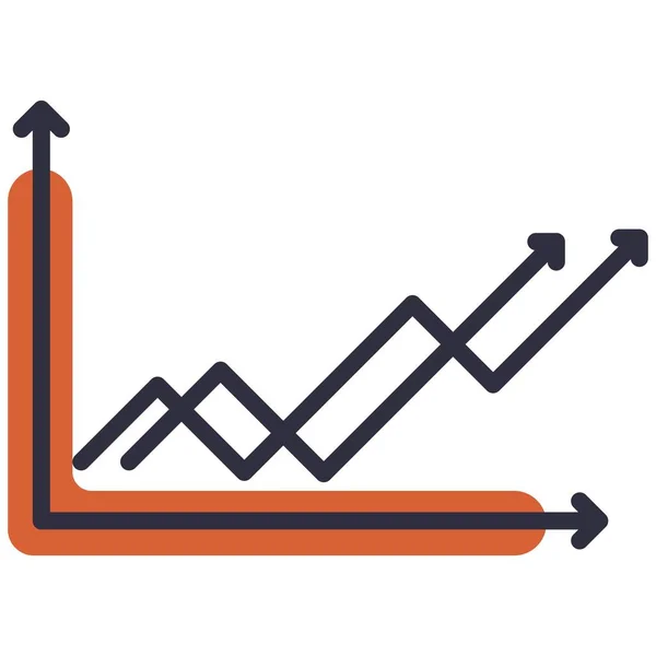Growth Business Graphic Flat Icon Vector Business Progress Development Arrow — Stock Vector