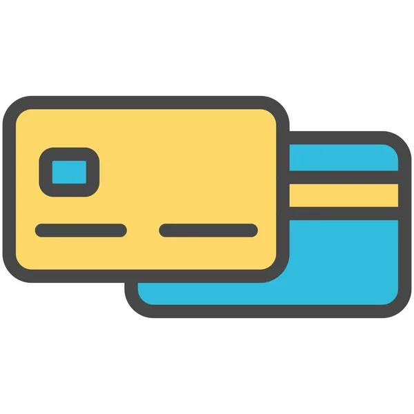 Plastic Credit Debit Card Flat Vector Icon Front Back Design — Διανυσματικό Αρχείο