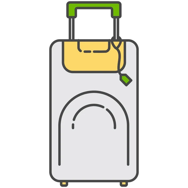 Luggage Bag Icon Vector Tourist Suitcase Baggage Design Tourism Travel — стоковый вектор