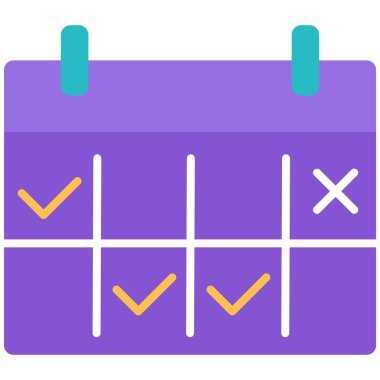 İş takvimi vektörü. Program, günlük plan, tarih olay simgesi. Ajanda, randevu hatırlatma, teslim tarihi planlayıcısı, ofis işi organizatörü beyaz arka planda izole edilmiş.