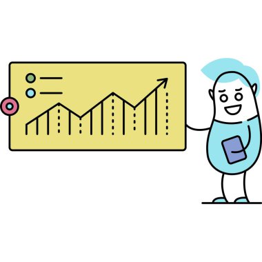 Seo optimizasyon simgesi. Veri araştırma şeması vektörü. İş analizi, pazarlama istatistikleri, proje başarısı