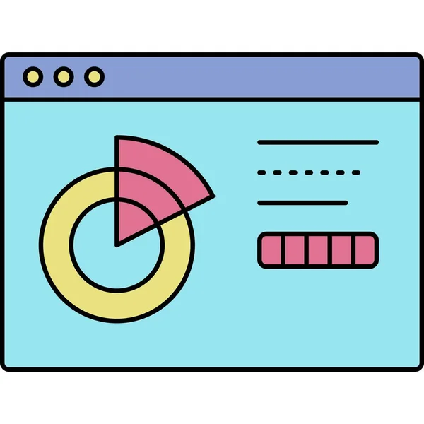 Digital Marketing Research Vector Graph Chart Icon Website Infographic Analytics — Stock vektor