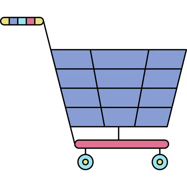 Shopping Basket Vector Shop Market Cart Icon Supermarket Store Purchase — стоковый вектор