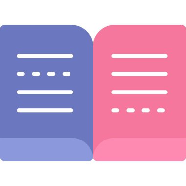 Not defteri simgesi. Kitap vektörü. İzole edilmiş notlar için okul kâğıdı kitapçığı. Beyaz arkaplan üzerine metin ya da ders kitabı. Eğitim kavramı