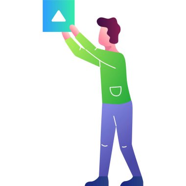 Mobile app development icon. Vector man web designer isolated on white background. Technology, ui and ux programming