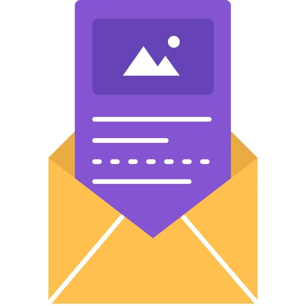 Διανυσματική Αλληλογραφία Εικονίδιο Ηλεκτρονικού Ταχυδρομείου Ταχυδρομικός Φάκελος Επίπεδο Σημάδι Γραμματοκιβωτίου — Διανυσματικό Αρχείο