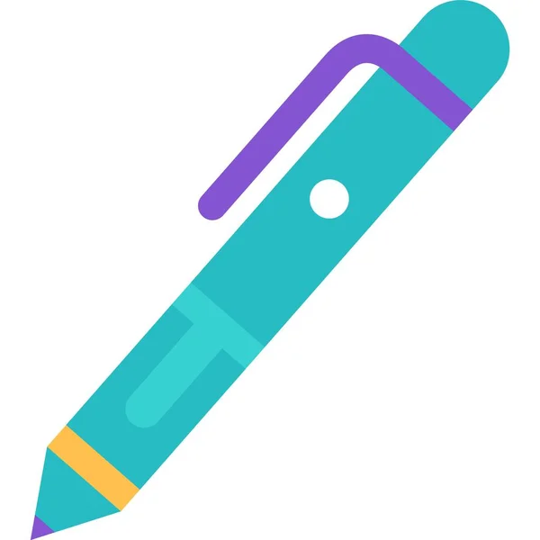 Pen Vector Ink Pencil Design Office Icon Ballpoint Marker Isolated — Vetor de Stock