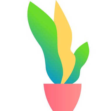 Çiçek saksı vektörü. Düz ekin simgesi. Saksı beyaz arka planda izole edilmiş. İç dizayn için saksı