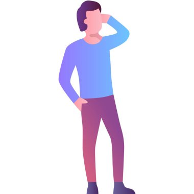 Düz simge vektörünü dinleyen adam. Beyaz arka planda izole edilmiş bir şey duyan adam. Reklam kavramı