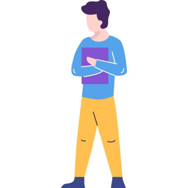 Müşteri özeti simgesi. Beyaz zemin üzerinde izole pazarlamacı düz vektörü. Ofis insanı karakteri