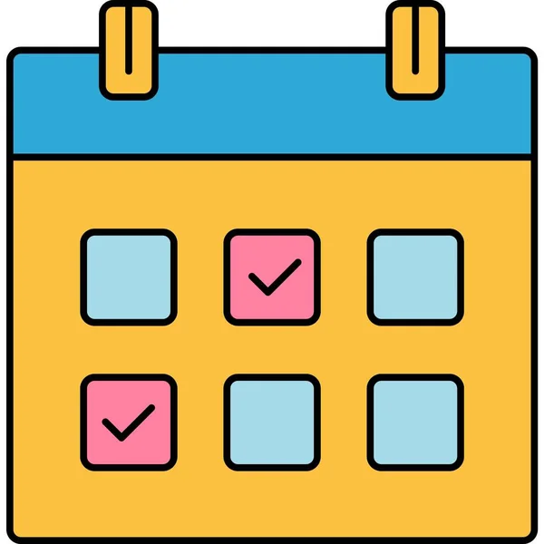 Calendario Negocios Plan Plan Vector Icono Marca Verificación Del Evento — Vector de stock