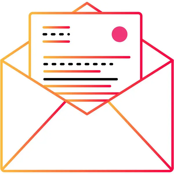 Ikona Otwartej Poczty List Mail Wektor Wiadomość Papierowa Biuletyn Pocztowy — Wektor stockowy