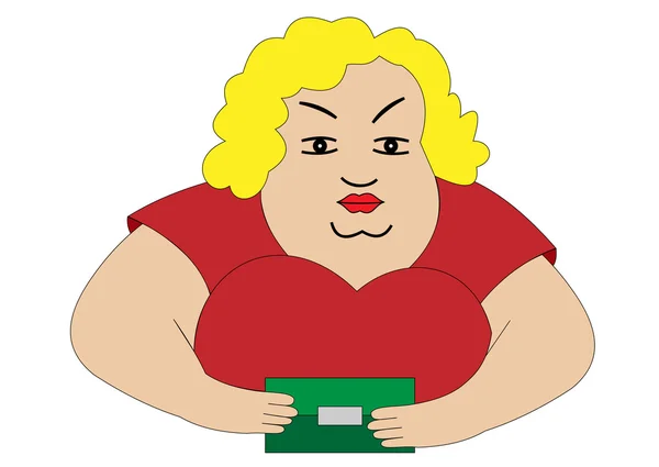 胖女人 — 图库矢量图片
