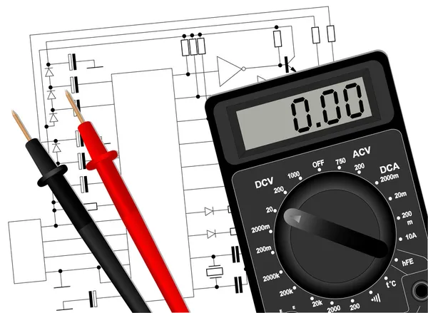 Digitale multimeter — Stockvector