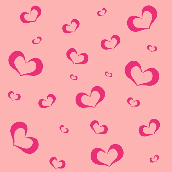 Rosa Hintergrund mit Herzen — Stockvektor