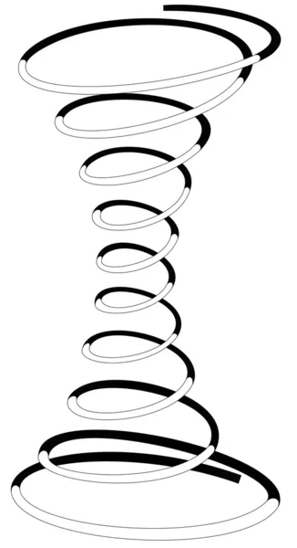 Cylindrical spiral spring — Stock Vector