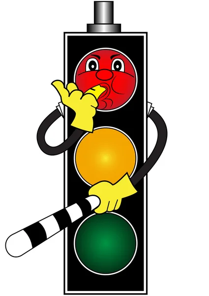 Мультфильм на красный сигнал светофора — стоковый вектор