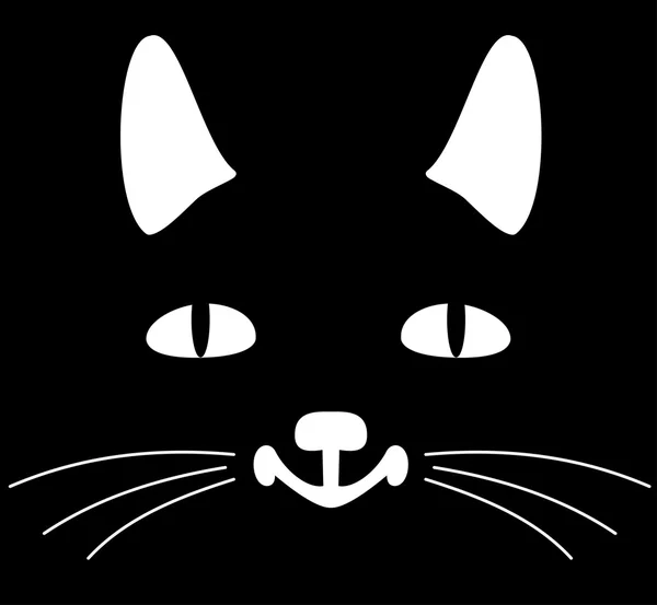 Cabeça de um gato preto — Vetor de Stock