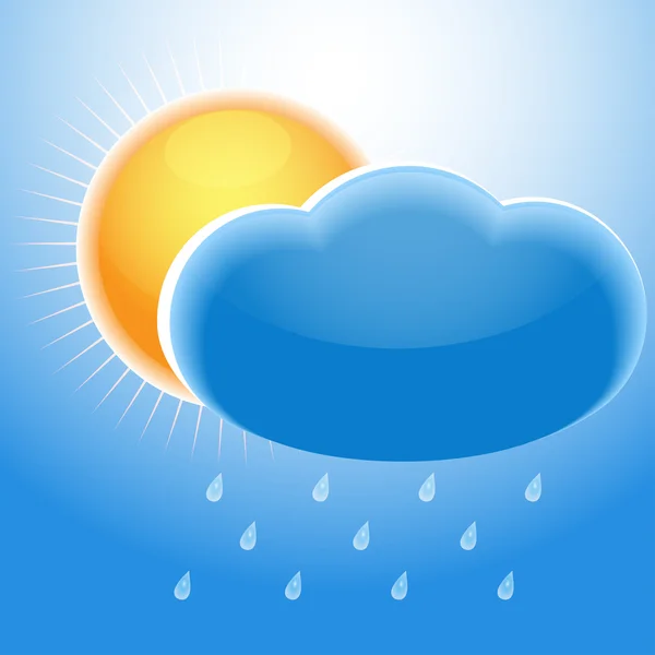 Nube sol y lluvia — Vector de stock