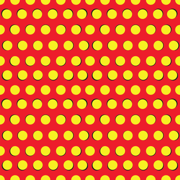 Бесшовный рисунок с жёлтыми кругами