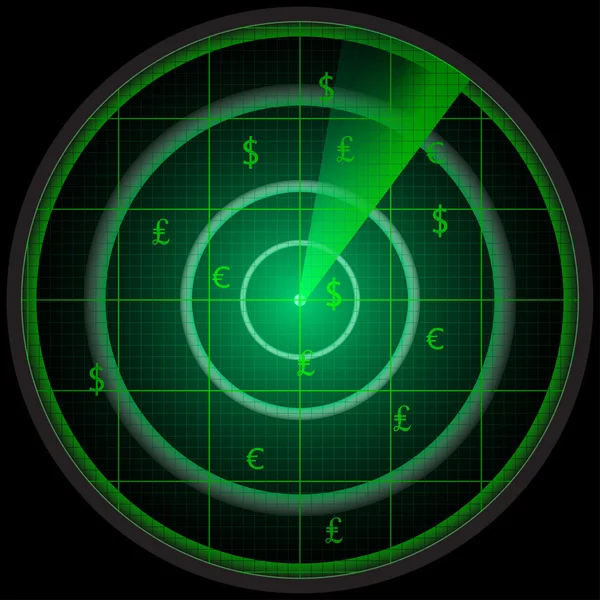 Obrazovka radaru — Stockový vektor