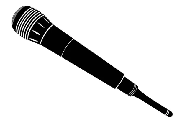 Silhouette Microphone Sans Fil — Image vectorielle